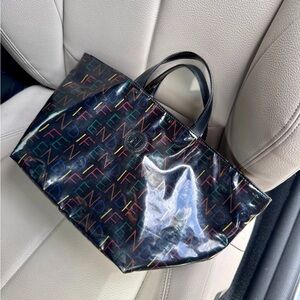 Vintage Fendi 90s PVC Spellout Logo Rainbow Multicolor Mini Tote Bag